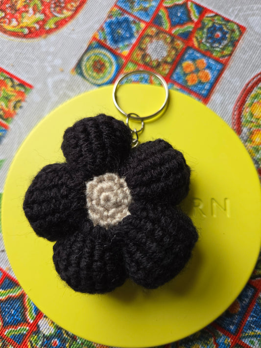 Black flower Keychain